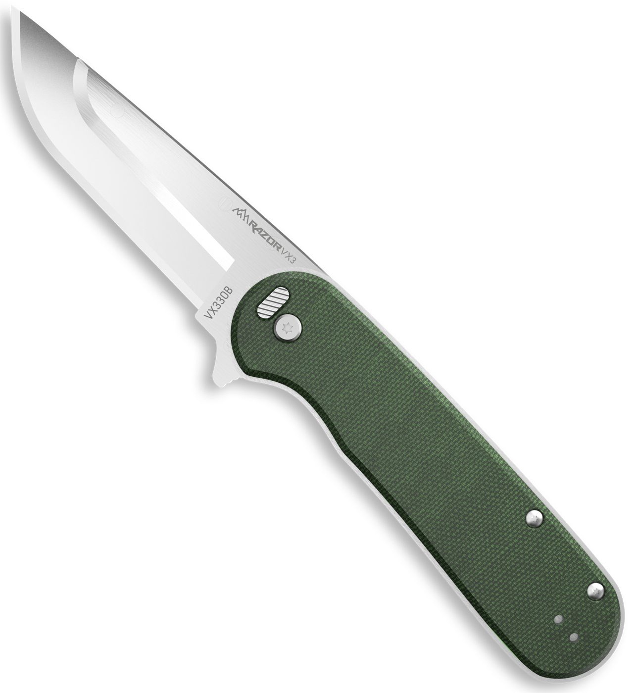 Outdoor Edge VX330B Razor EDC 3in Folding Drop Point Plain Satin 420J2 SS B