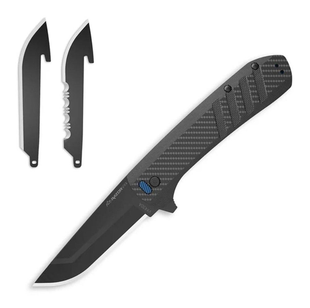 Outdoor Edge Razor VX4 (Carbon Wave) 3in Replacable Blade Ball Bearings EDC view 3