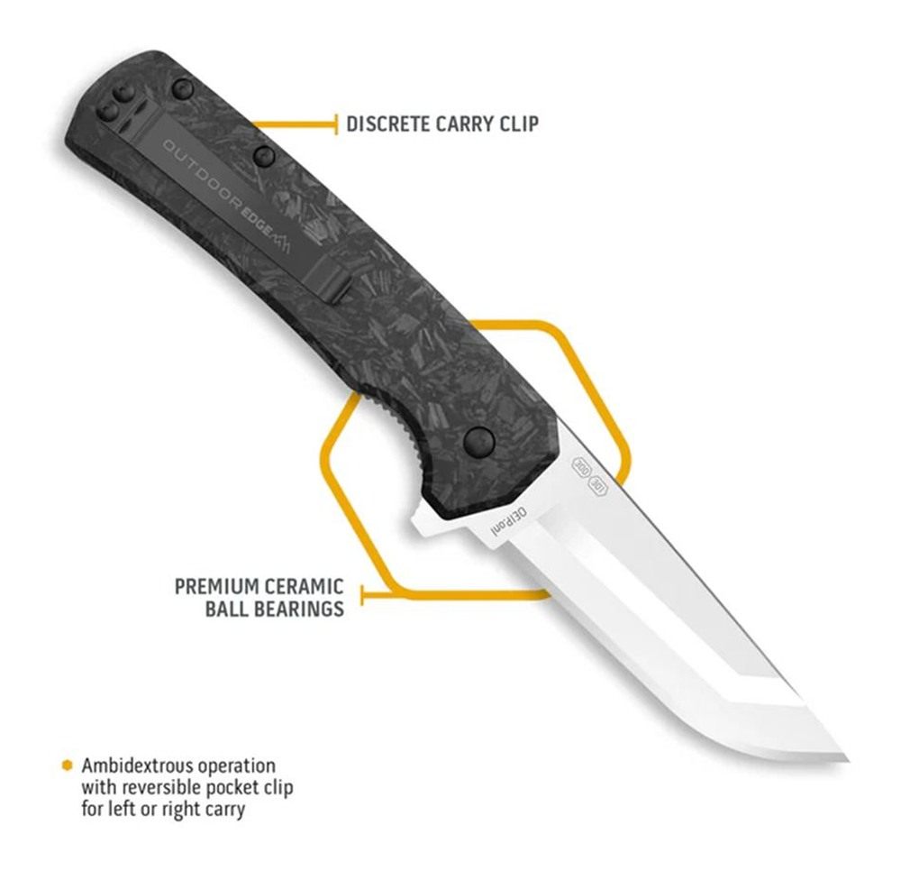 Outdoor Edge Razor VX5 (Forged Carbon)3in Replacable Blade Ball Bearings ED view 3