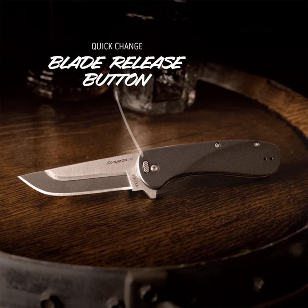 Outdoor Edge Razor VX1 (Black) 3in Replacable Blade Spring Assist EDC Knife view 3