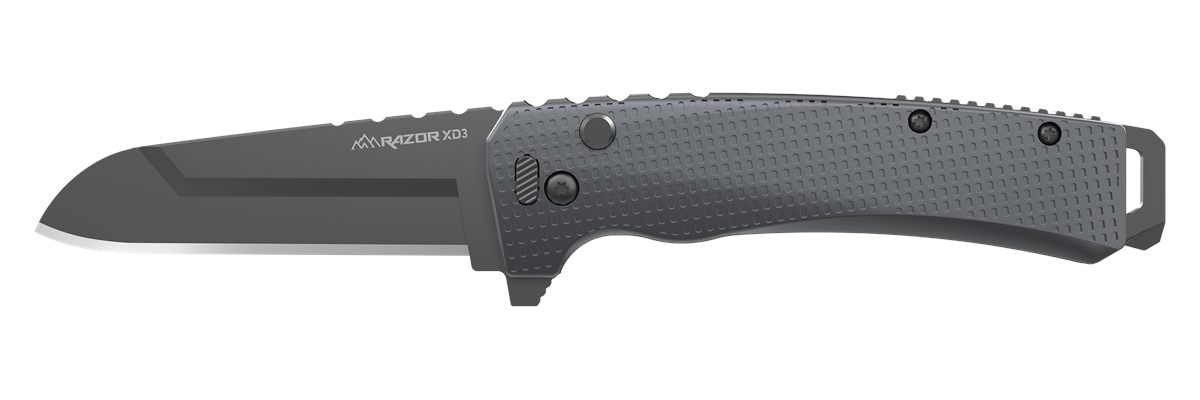 Outdoor Edge Razor XD3 (Charcoal Alum)3in Replacable Blade Heavy Duty EDC K