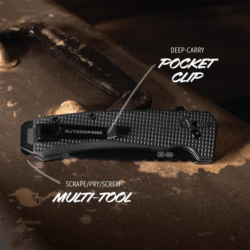 Outdoor Edge Razor XD3 (Charcoal Alum)3in Replacable Blade Heavy Duty EDC K view 2