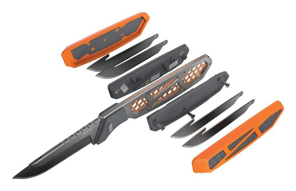 Outdoor Edge 2.5'' Razor Apx Knife 5 Removable Drop Point Blades Storage Sc view 4
