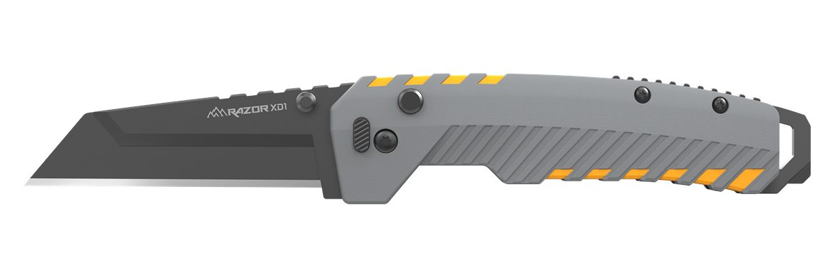 Outdoor Edge Razor XD2 (Grey/Yellow) 3in Replacable Blade Heavy Duty EDC Kn