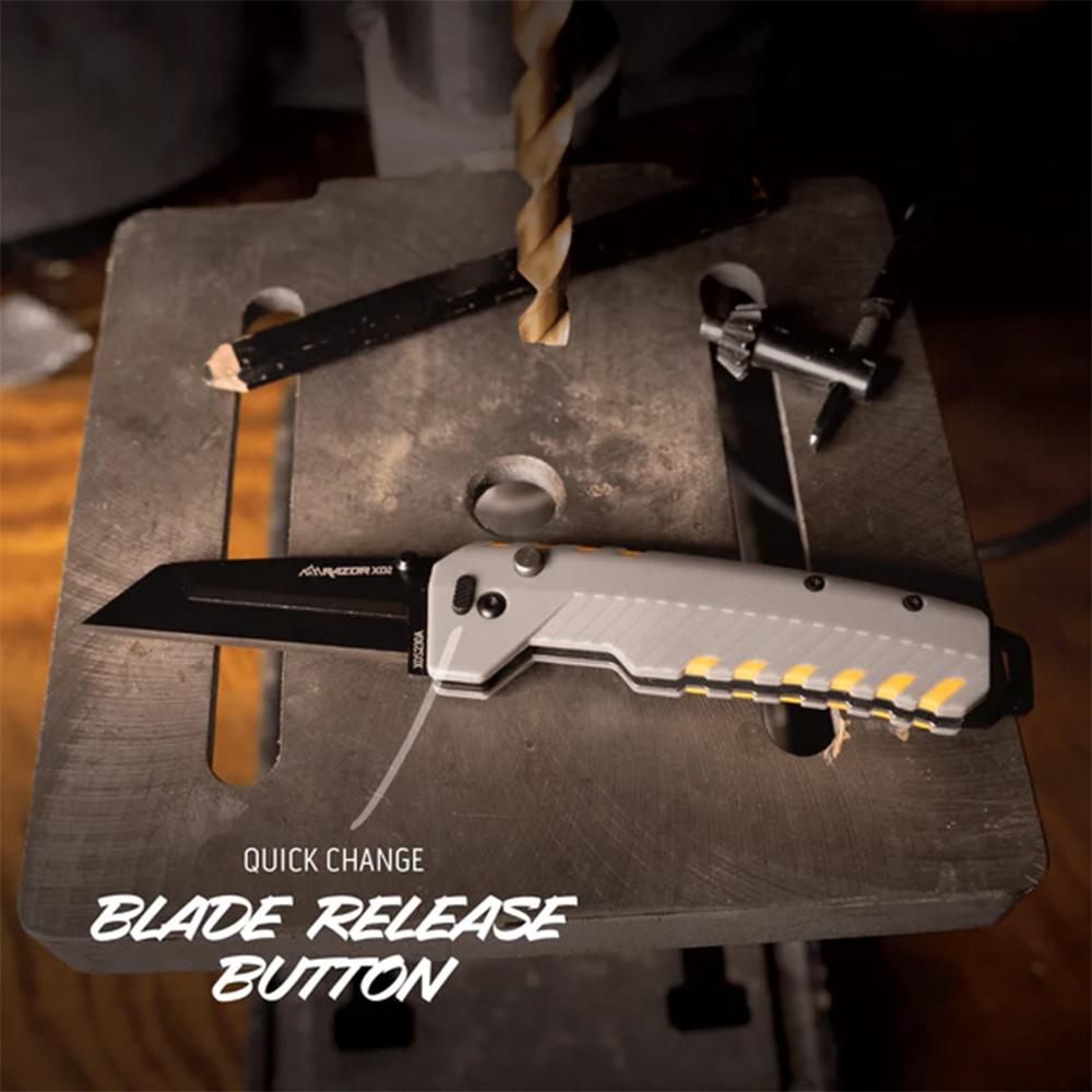 Outdoor Edge Razor XD2 (Grey/Yellow) 3in Replacable Blade Heavy Duty EDC Kn view 4
