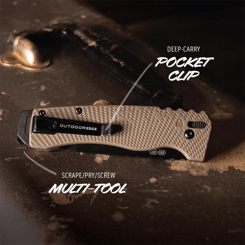 Outdoor Edge XD130AC Razor 3in Folding Sheepsfoot/Utility Plain 420J2 SS Bl view 2