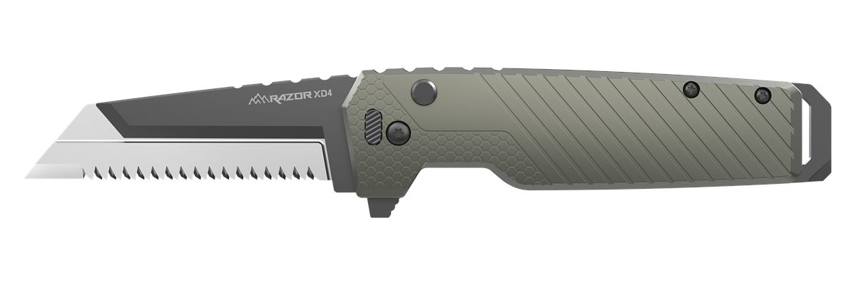 Outdoor Edge Razor XD4 (Green Alum) 3in Replacable Blade Heavy Duty EDC Kni