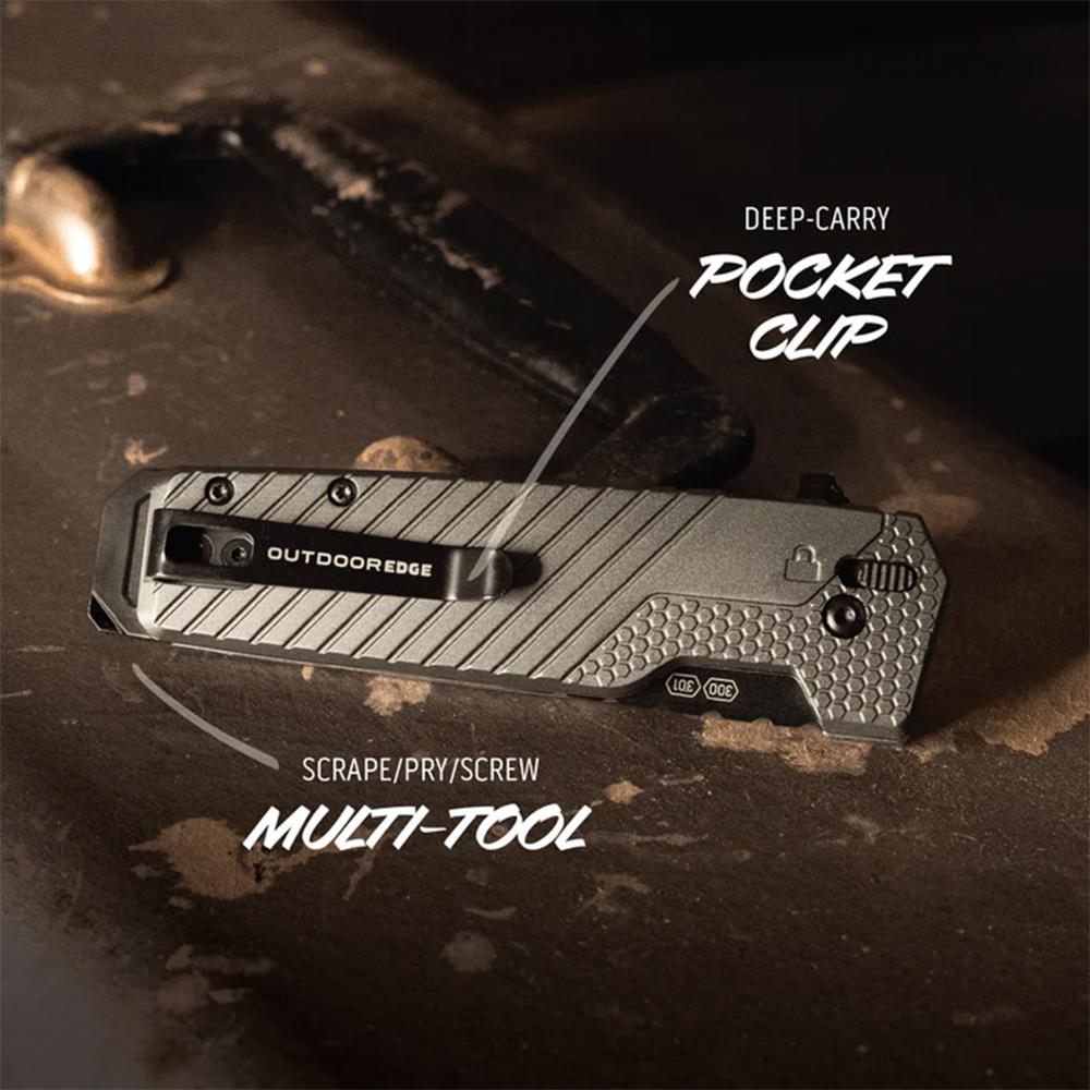 Outdoor Edge Razor XD4 (Green Alum) 3in Replacable Blade Heavy Duty EDC Kni view 2