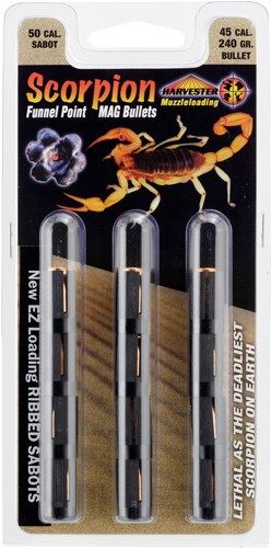 HARVESTER SCORPION 50 CAL 240GR .451 FUNNEL POINT 12PK