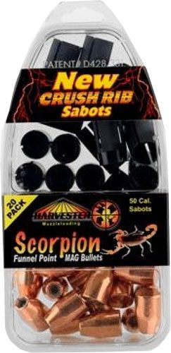 Harvester Muzzleloading Scorpion Funnel Point MAG Bullets 50 Cal. Sabot 240