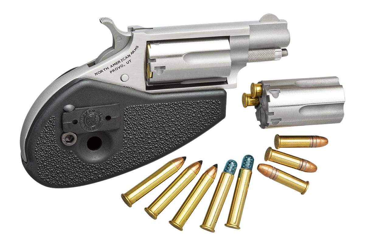 North American Arms 22MSCHG Mini-Revolver 22 LR/22 WMR 5 Shot 1.13in Stainl