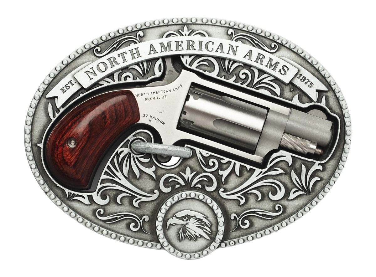 North American Arms 22MSBBO Chuckwagon w/Belt Buckle 22 Mag 5rd Shot 1.13in