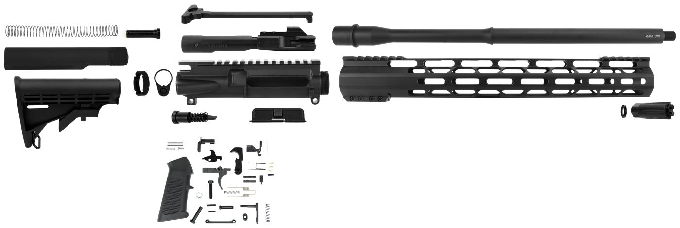 Tacfire SSRK9MM16LPK AR Build Kit 9mm Luger Black Nitride Steel 1/2inx36