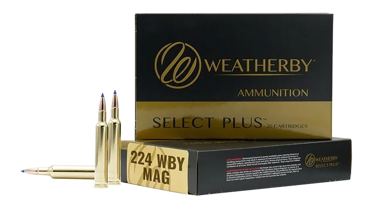 Weatherby H22455SP Select Plus 224 WthbyMag 55gr Spire Point 20 Per Box/10 view 2