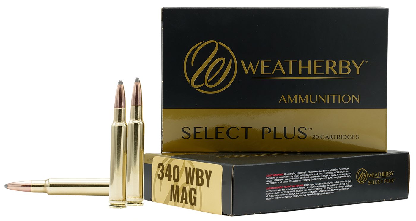 Weatherby B340225TTSX Select Plus 340 WthbyMag 225gr Barnes Tipped TSX Lead