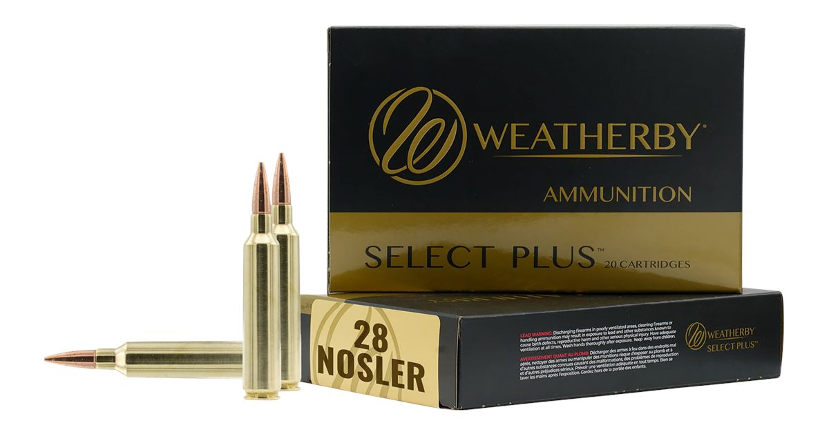 Weatherby Select Plus Rifle Ammunition 28 Nosler 180gr Berger VLD 3050 fps