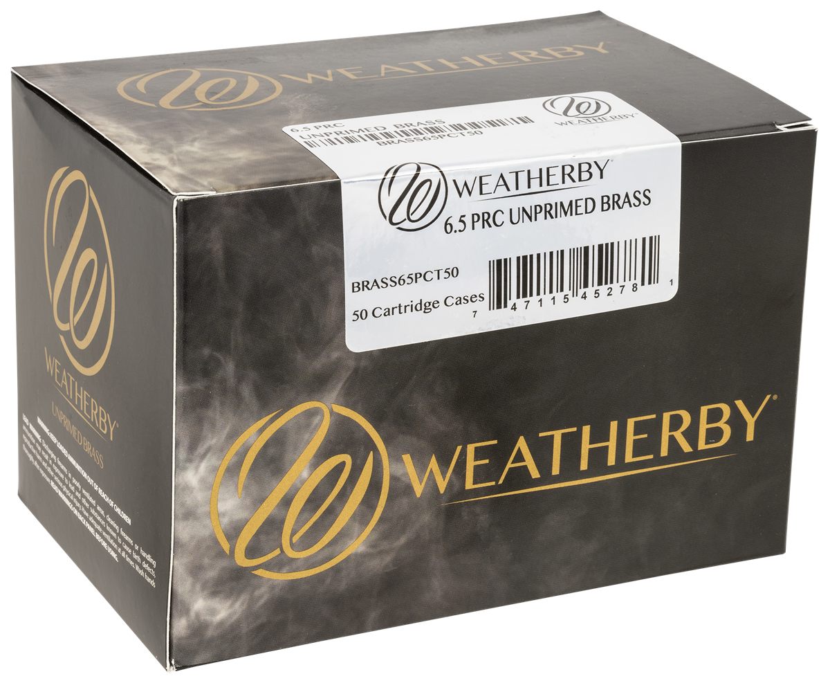 Weatherby BRASS65PCT50 Unprimed Cases 6.5PRC Rifle 50/Box