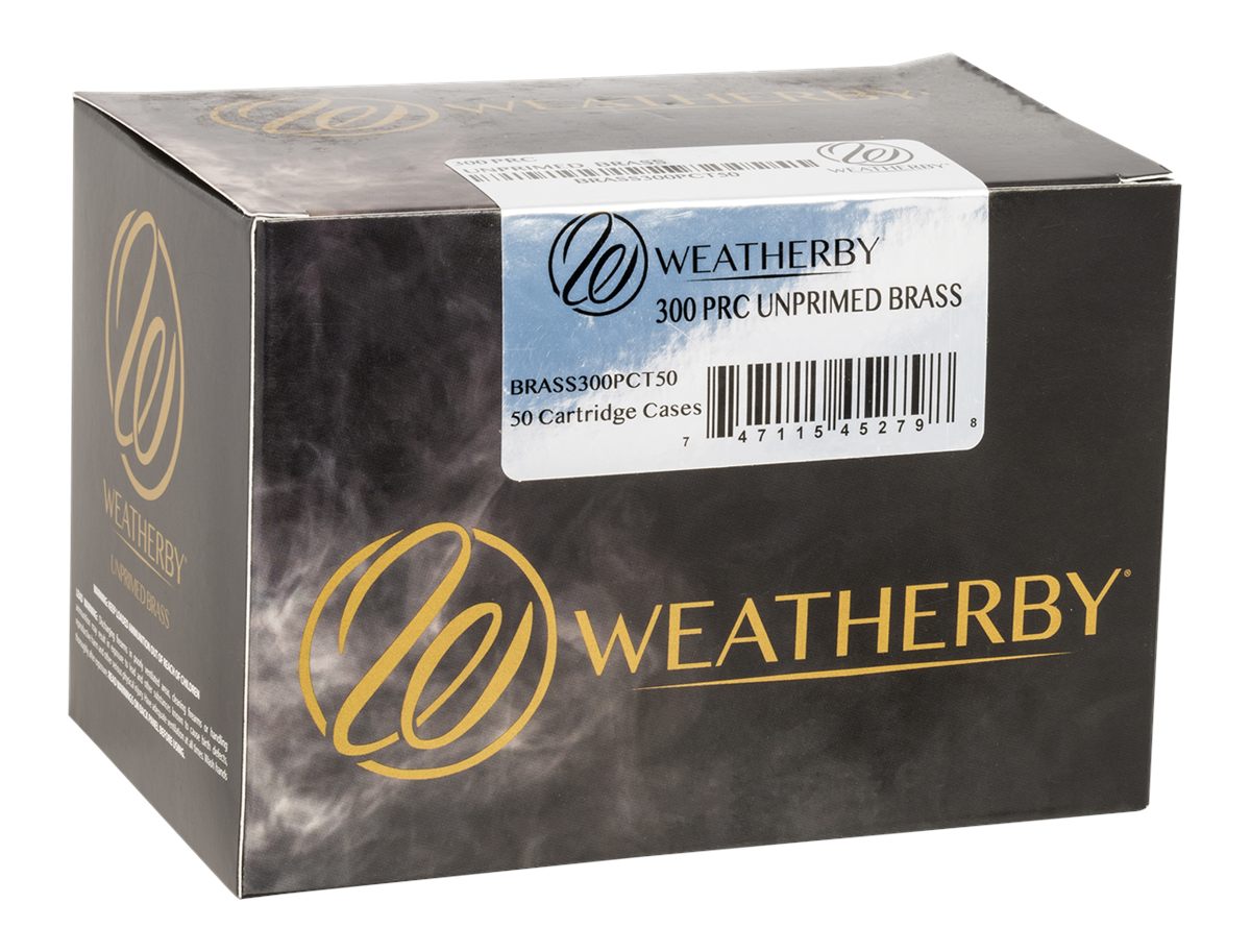 Weatherby BRASS300PCT50 Unprimed Cases 300PRC Rifle 50/Box