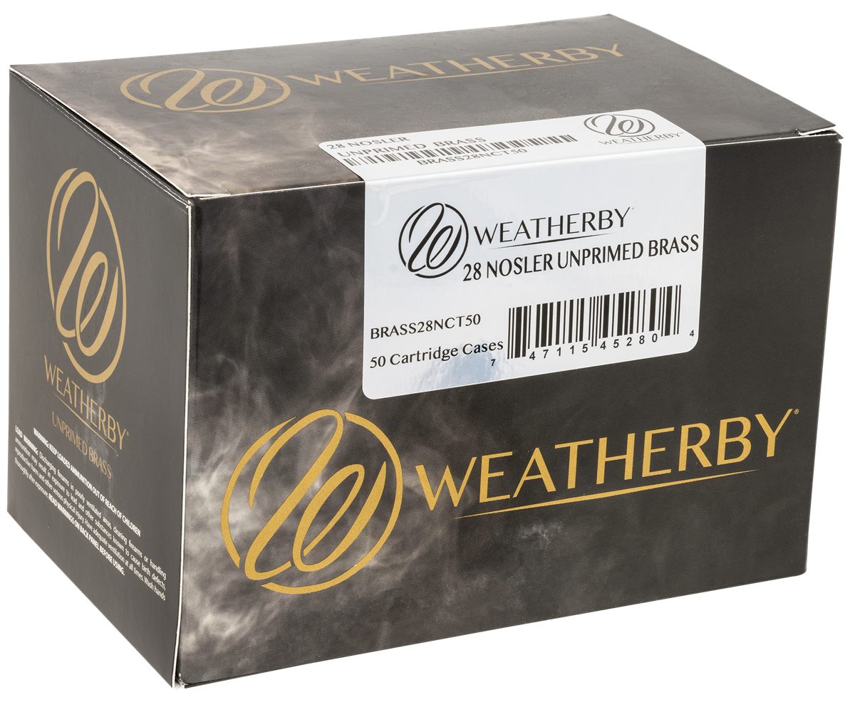 Weatherby Ammunition BRASS28NCT50 Unprimed Cases 28 Nosler Rifle 50/Box