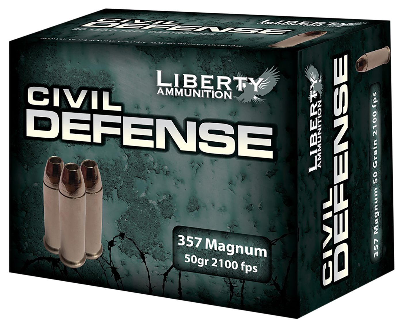 Liberty Ammunition LACD357030 Civil Defense 357 Mag 50gr Lead Free Fragment