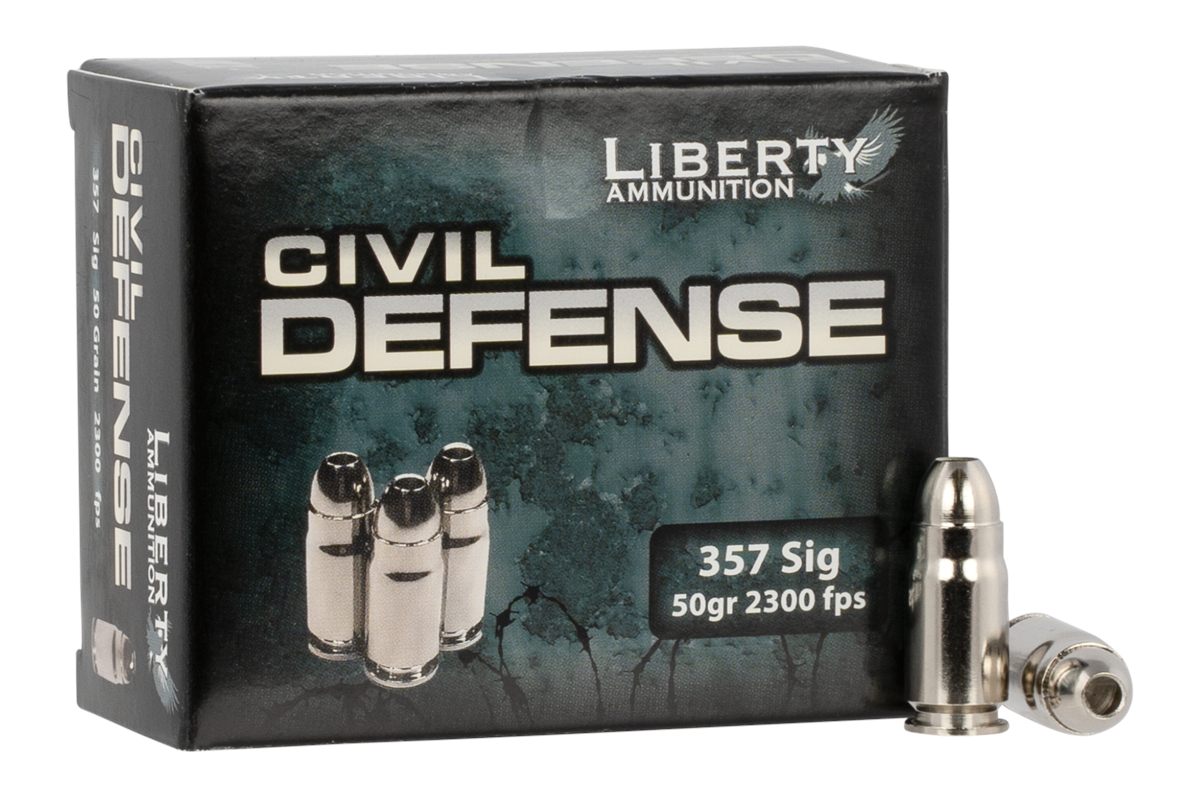Liberty Ammunition LACD357SIG053 Civil Defense 357 Sig 50gr Lead Free Fragm