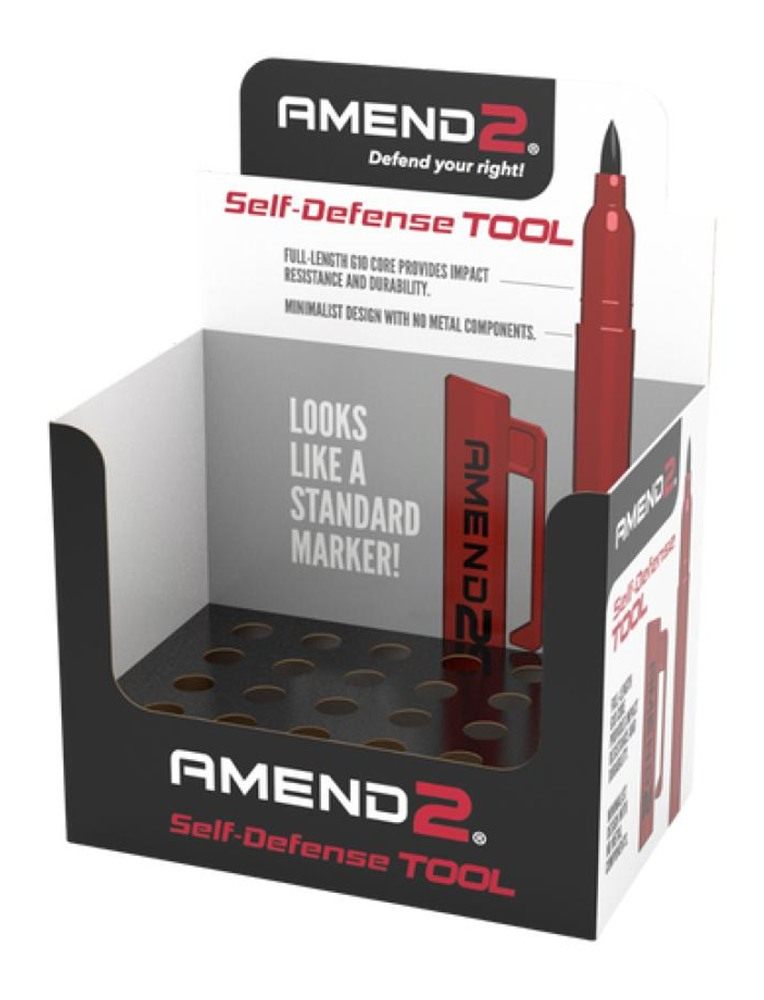 Amend2 G10 Red Reinforced Self-Defense Tool 24/ct Display