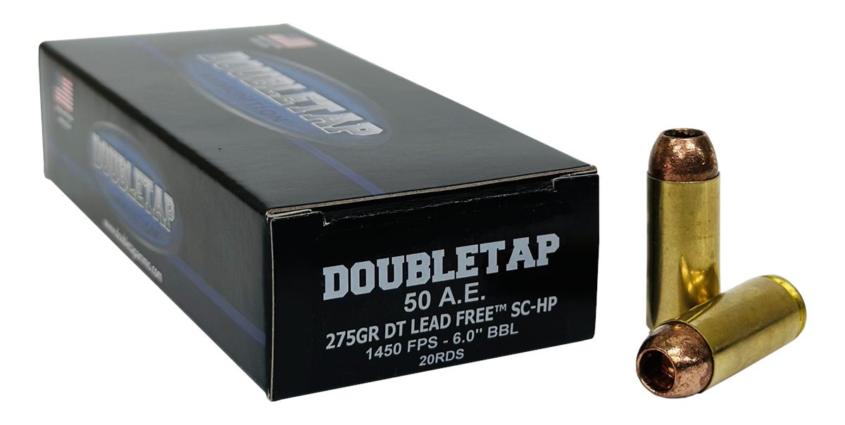 DoubleTap Ammunition Tap DT Lead Free Handgun .50 AE 275gr SC-HP 1450 fps 2