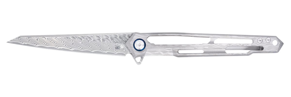 Cobra TEC Knives CTGSTDAMWNS Ghost 3.88in Folding Wharncliffe Plain Damascu