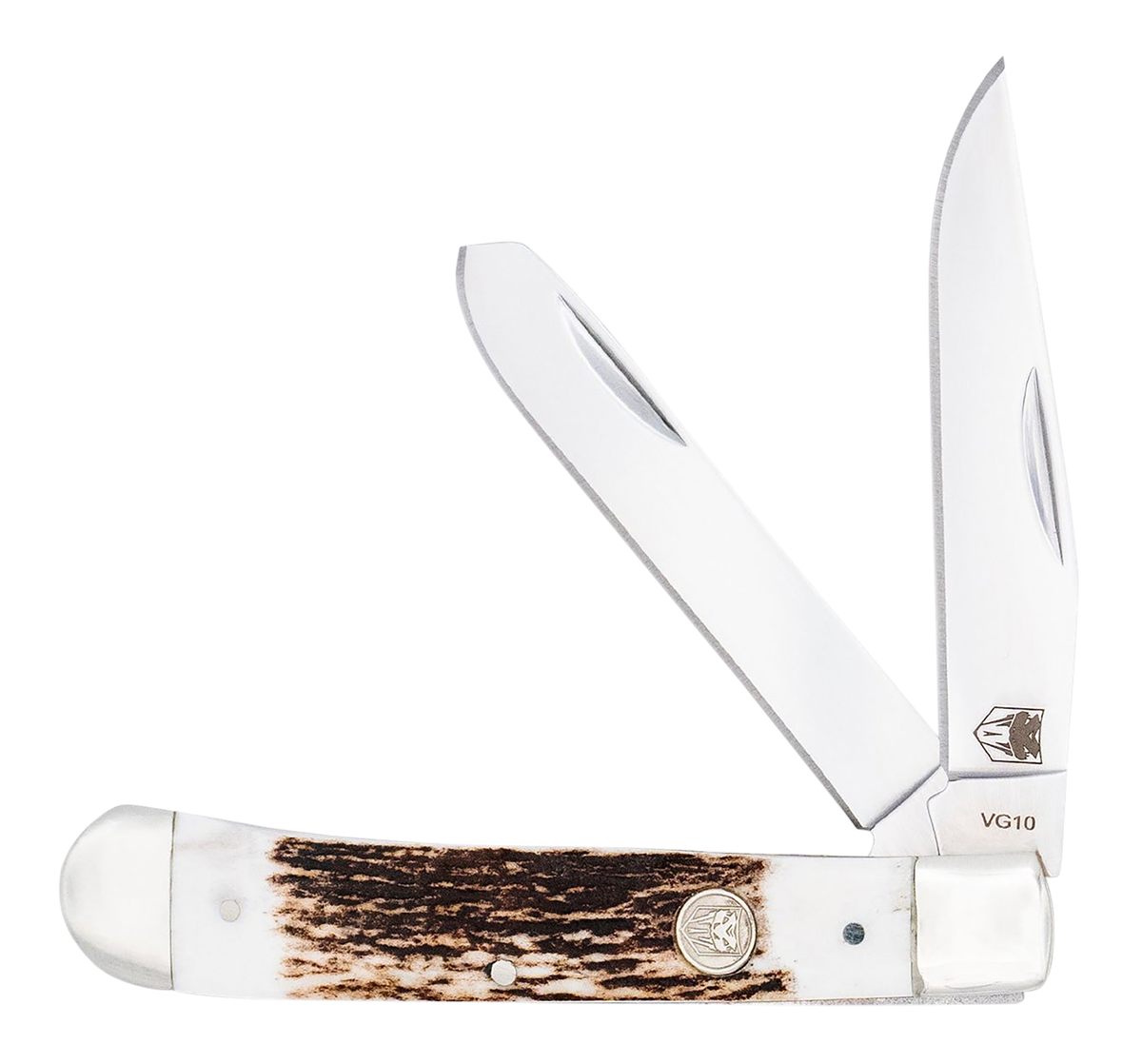 Cobra TEC Knives CTTDTRPSTAG Trapper Folding 2.88in Clip Point, 2.94in Spey