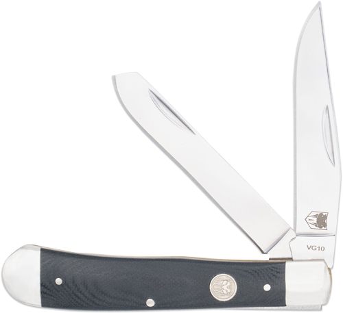 Cobratec Knives Trapper TWO Blade G-10 Black/SS Slip Joint