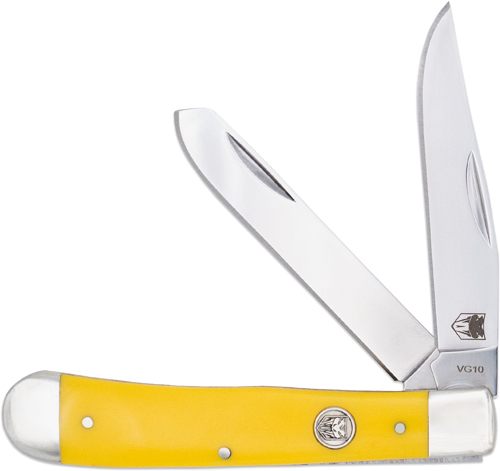 Cobratec Knives Trapper TWO Blade G-10 Yellow Delrin/SS Slip JNT