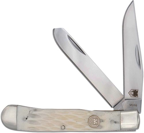 Cobratec Knives Trapper TWO Blade G-10 White Bone SS Slip Joint
