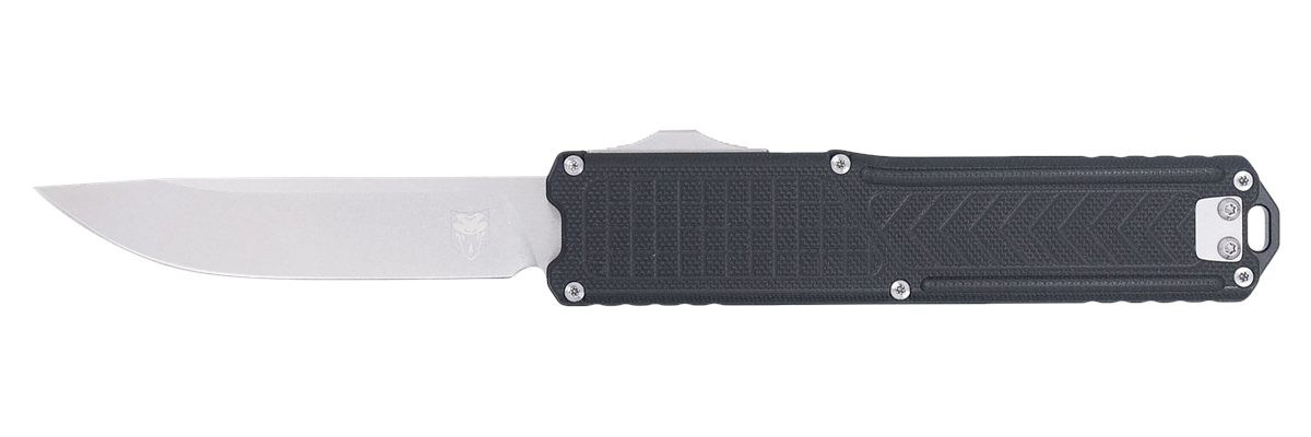 CobraTec Knives CTRNGBLKDNS Ranger 3.25in OTF Plain Stonewashed D2 Steel Bl