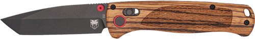 Cobratec Knives Legacy BAR Lock 3in Zebrawood/Black Tanto D2 Blade