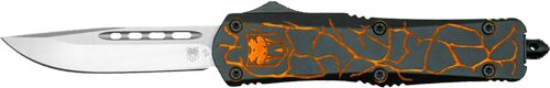 Cobratec Knives Medium FS-3 OTF Fractured Black Orange 3in D2