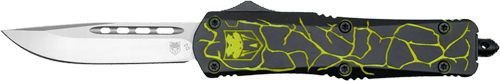 Cobratec Knives Medium FS-3 OTF Fractured Black Yellow 3in D2