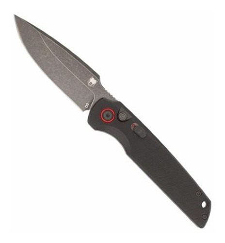 Cobratec Knives Jackal Push Button Auto 3.5in Stonewash Black D2