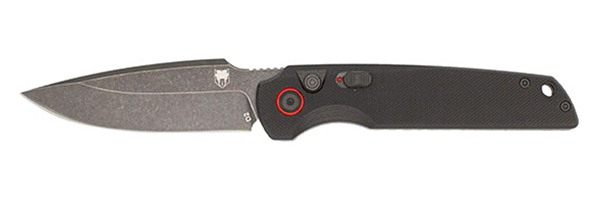 Cobratec Knives Jackal Push Button Auto 3.5in Stonewash Black D2 view 2