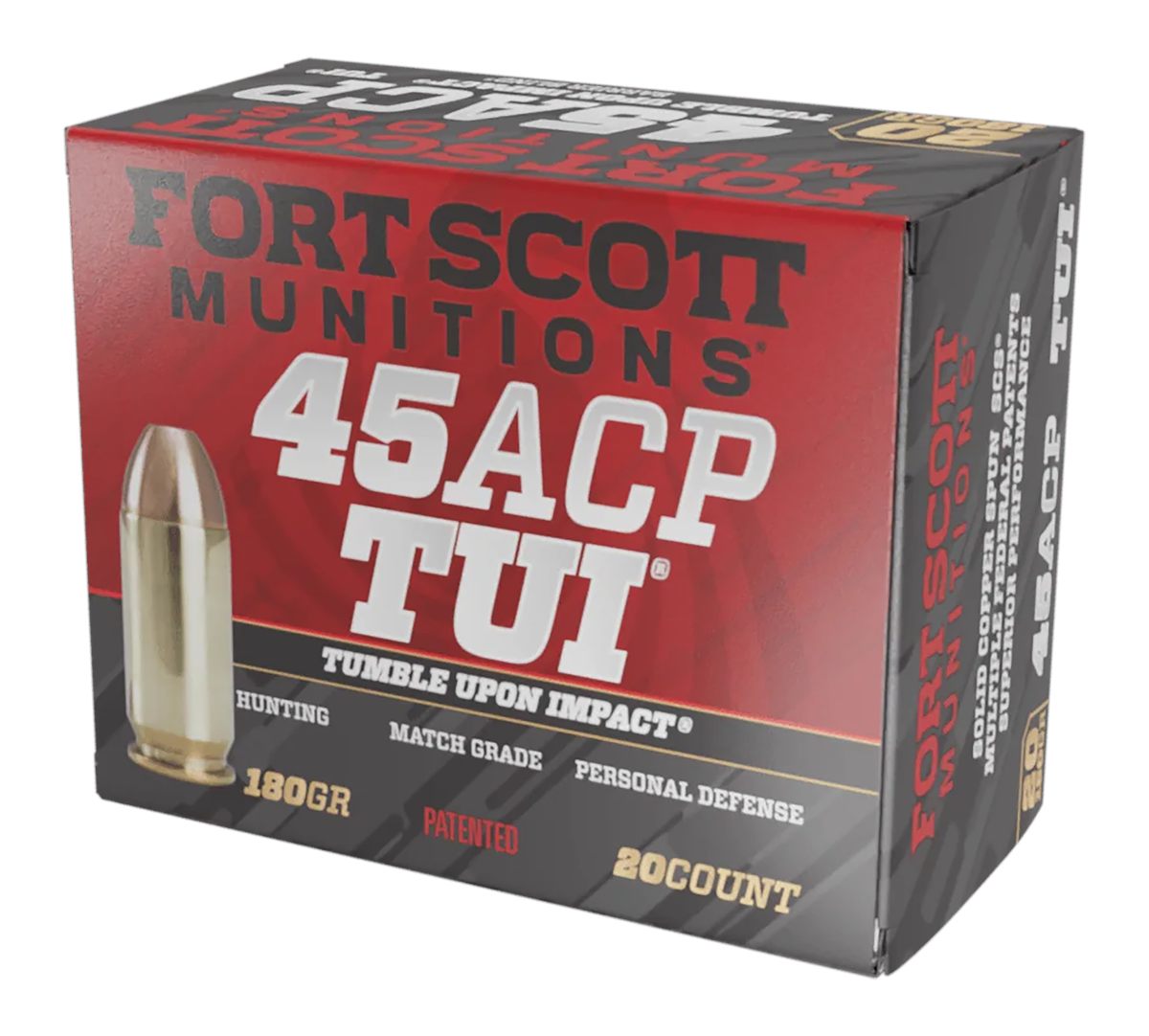 Fort Scott Munitions 450180SCV Tumble Upon Impact (TUI) 45ACP 180gr Solid C