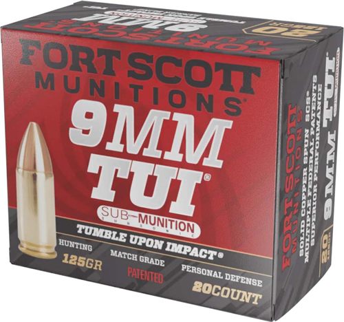 Fort Scott Munitions 9MM125SCVSS Tumble Upon Impact (TUI) 9mmLuger Subsonic view 2