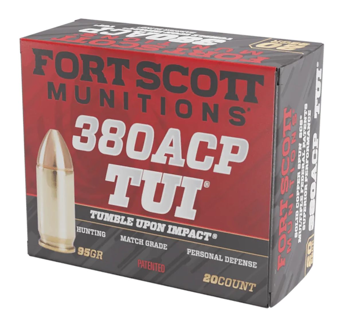 Fort Scott Munitions 380095SCV Tumble Upon Impact (TUI) 380ACP 95gr Solid C