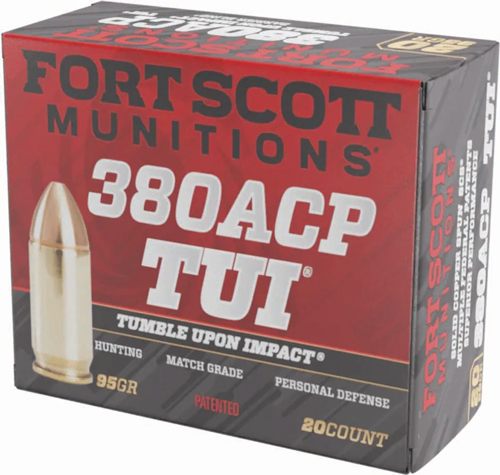 Fort Scott Munitions 380095SCV Tumble Upon Impact (TUI) 380ACP 95gr Solid C view 2