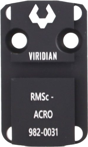 Viridian 9820031 RFX 44 Shield RMSc Mounting Adapter Black Anodized view 2