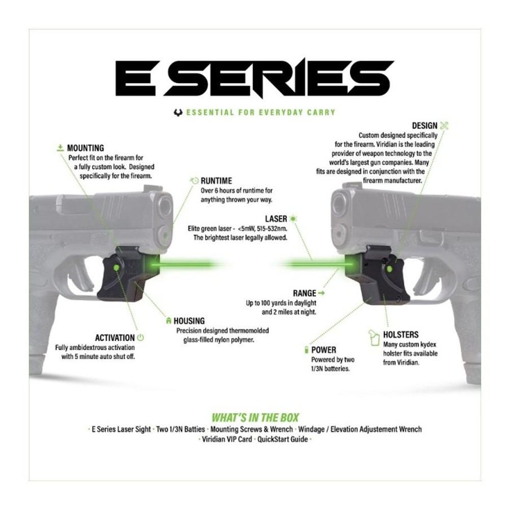Viridian Green Laser E Series Black Ruger MAX-9 w/ Kydex Holster IWB RH