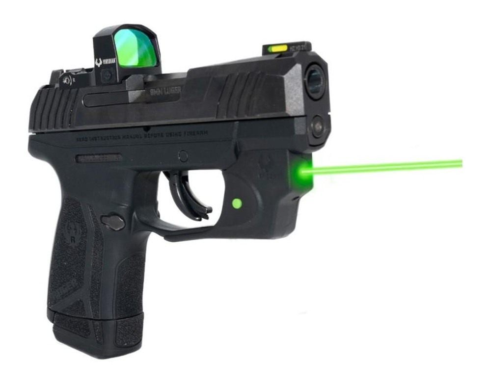 Viridian Green Laser E Series Black Ruger MAX-9 w/ Kydex Holster IWB RH view 2