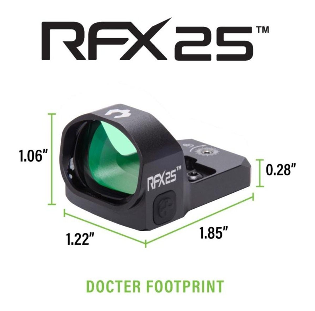 Viridian Green Lasers RFX25 1x20 Micro Dot Reflex Sight - Docter Mounting p view 4