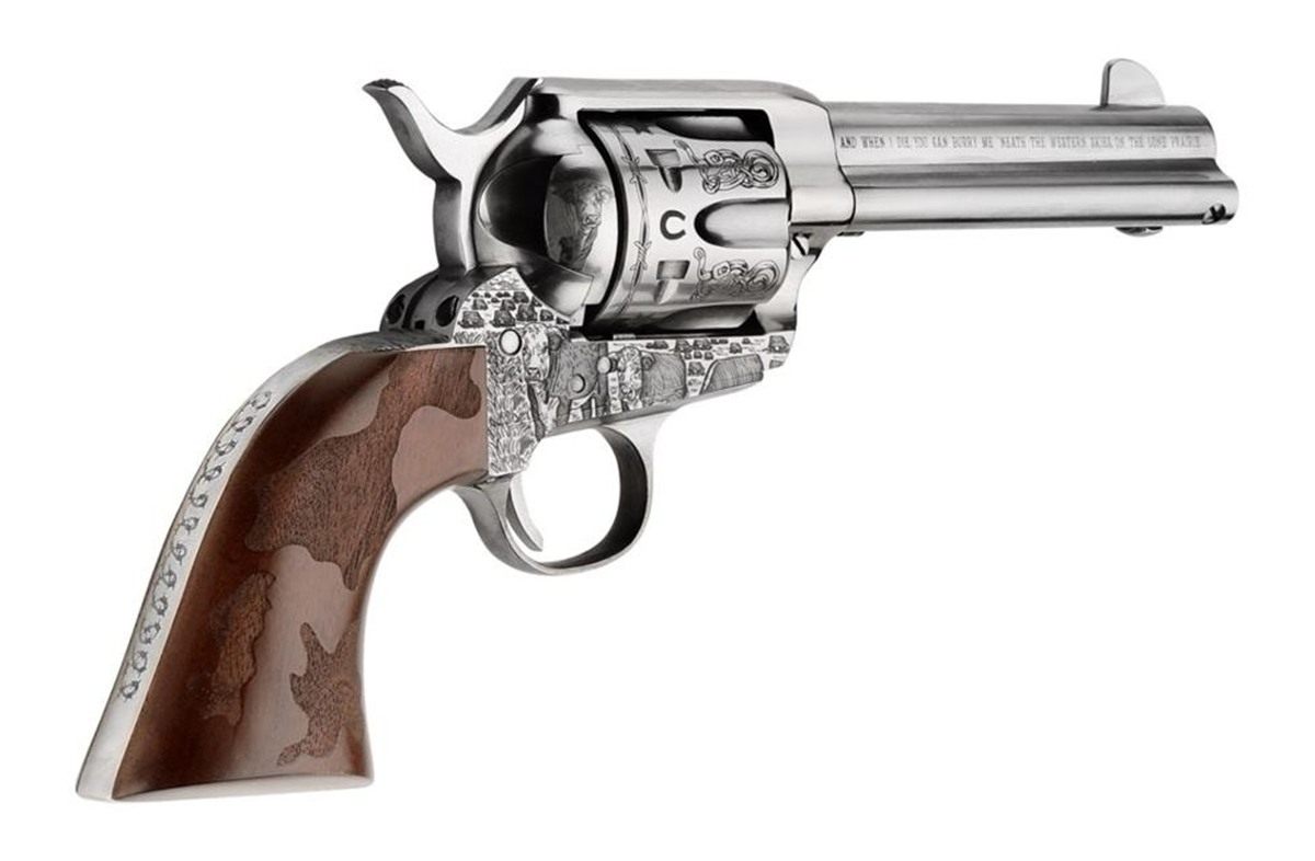 EMF Pietta PFI45CP434EW Cowpoke 45 Colt (Long 6 Shot 4.75in Nickel Barrel view 3