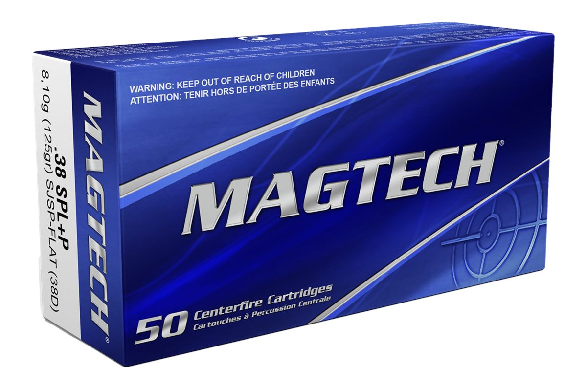 Magtech 38D Range/Training 38 Special+P 125gr Semi Jacketed Soft Point Flat