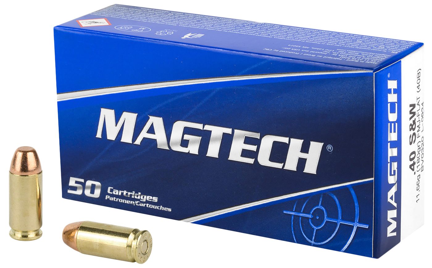 Magtech 40B Range/Training 40S W 180gr Full Metal Jacket Flat Nose 50 Per B view 2