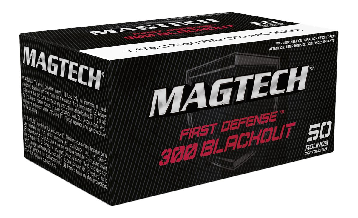 Magtech 300BLKB Tactical/Training 300 Blackout 123gr Full Metal Jacket 50 P